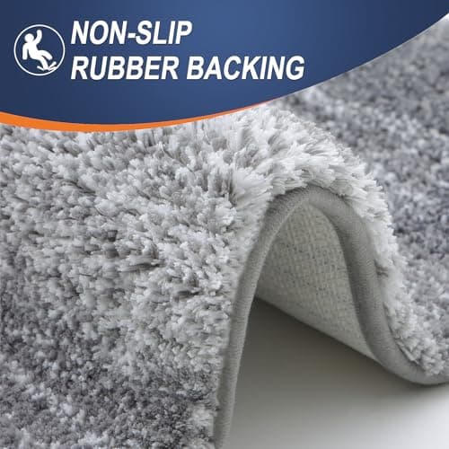OLANLY Bathroom Rugs Mat 30x20, Extra Soft Absorbent Microfiber Bath Rugs, Rubber Backing, Quick Dry, Machine Washable Bath Mats for Bathroom Floor, Tub and Shower, Home Decor Accessories, Grey — view 4