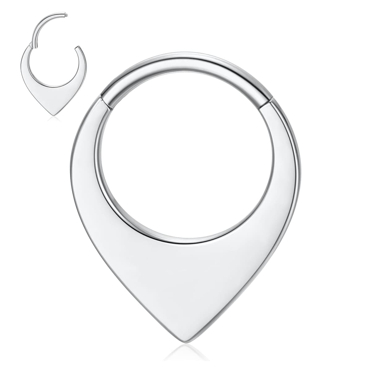 hengkaixuan Teardrop Daith Earrings Septum Jewellery Nose Hoop Ring Surgical Steel Daith Rook Tragus Piercing Jewellery Septum Clicker Ring Small Hoop Earring — view 14