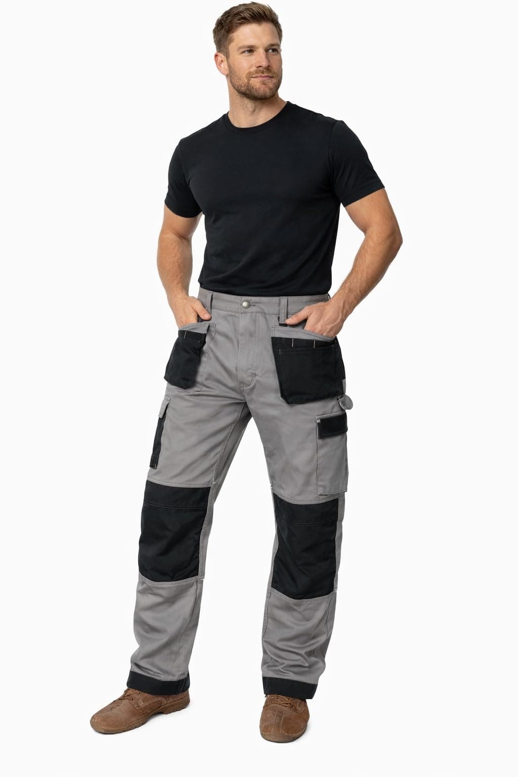 GRS Multi Pockets Mens Combat Cargo Work Trouser with Knee Pad Pockets (Various Sizes and Colours: 28" - 50") — view 2