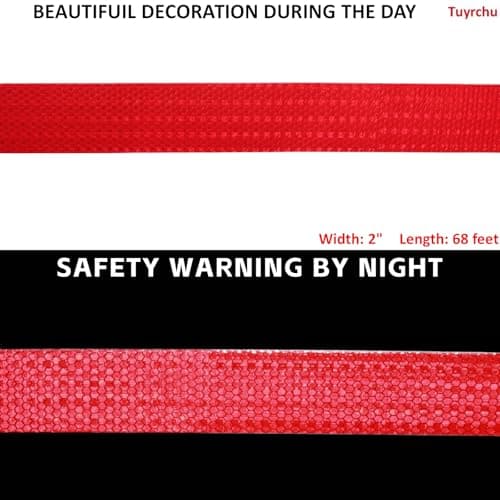 Tuyrchu Red Reflective Tape Outdoor Waterproof 2 inch Wide, High Visibility Warning Conspicuity Reflector, Night Safety Sticker for Car (66 feet) — view 2
