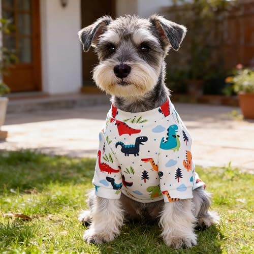 Dog Pajamas Comfy Dog Clothes for Small Dogs, 100% Cotton Dog Pjs Stretchy Breathable, Comfy Soft Pet Onesie Designed for Extra Small Sized Dogs Boy Girl Pet Jammies Outfits (Dinosaurs, XX-Small) — view 2