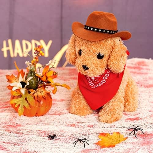 choyaxo Pet Cowboy Costume Halloween Costumes for Dogs Cat Cowboy Hat with Bandana Scarf (Medium) — view 5