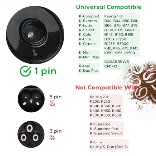 CASABREWS CASKF01 Reusable K Cups Coffee Pods for Keurig, Universal Stainless Steel Refillable Reusable K Cup Coffee Filters Compatible with Keurig 1.0 Coffee Machines, Eco-Friendly, BPA-Free