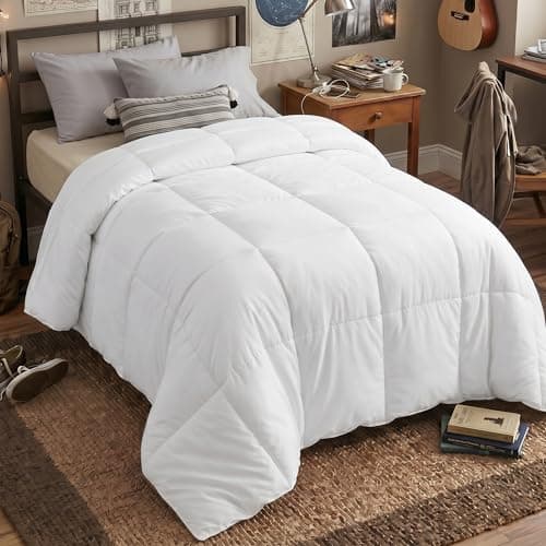 Utopia Bedding Twin XL Comforter Duvet Insert, Quilted White Comforter with Corner Tabs, Box Stitched Down Alternative Comforters Twin XL Size 68 x 92 inches
