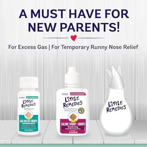 Little Remedies New Baby Essentials Kit with Saline Nasal Spray, Diaper Rash Cream, Gas Relief Drops, Gripe Water & More, Safe for Newborns — view 2