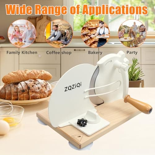 New Upgrade Manual Bread Slicer for Homemade Sourdough Bread,Adjustable Thickness Bread Slicer with Hand Crank,Premium Stainless Steel & Powerful Suction Cups — view 4