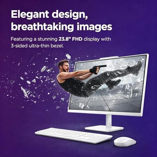 Lenovo 24" FHD All-in-One Desktop Computer - 16GB RAM - 512GB SSD - Intel 13th 8 Cores i3 CPU (Beat 11th i5) - Keyboard and Mouse - Windows 11 - Office 365 for The Web — view 2