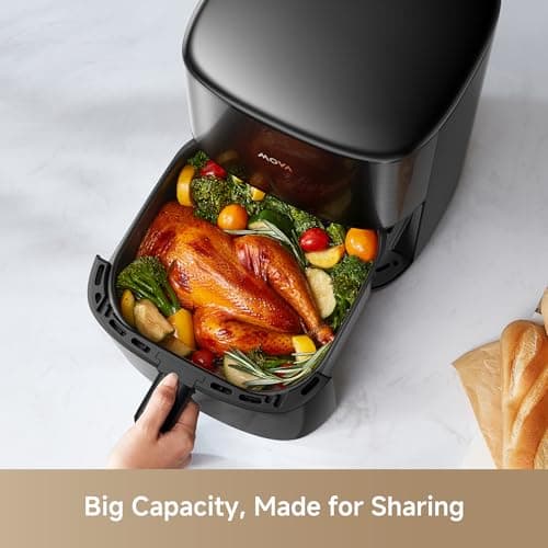 MOVA FD10s Pro Air Fryer with Dual HeatSync System, 360° Hot Poly-Air, Ceramic Coating and Metal Interior, Large 6L Capacity, Precise Control from 40°C to 230°C, 12 Recipes — view 4