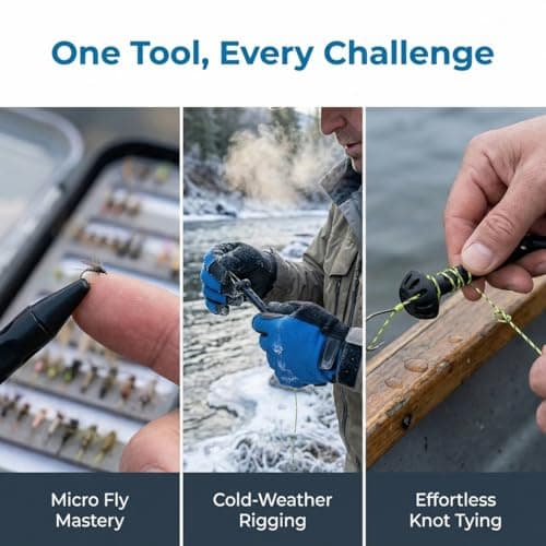 Fly Roost 2.0 Magnetic Fly Threader, Magnetic Fly Threader, Fly Tying Equipment to Easily Rigging Tool & Tippet on Water, Make Tying Simpler & Works with Most Hooks, Tippets, and Fly Styles (2PCS) — view 2