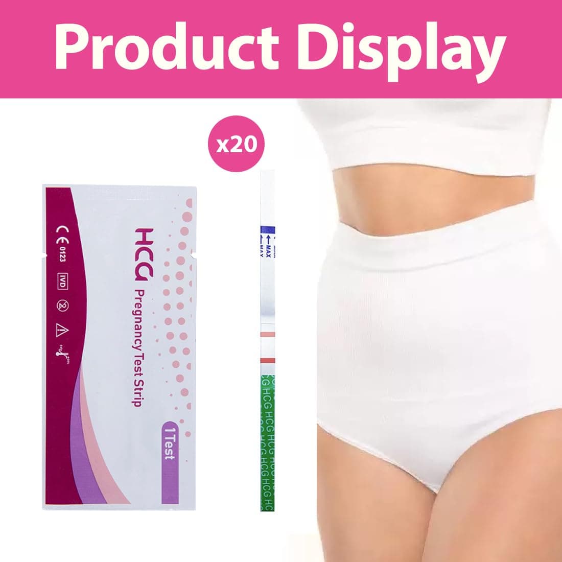 Prueba de embarazo de 20 piezas, ptest de embarazo, prueba de HCG con resultados precisos y confiables — view 2
