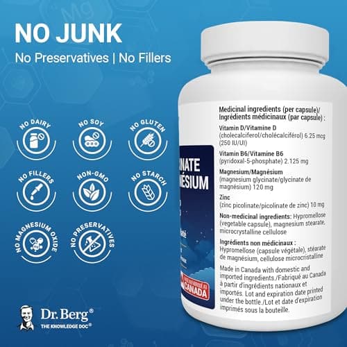 Dr. Berg Magnesium Glycinate 90ct – 4-in-1 Chelated for Muscle, Energy, & Immune Support– w/ D3, B6 & Zinc – 3rd Party Lab-Tested – No Fillers – Made in Canada with Domestic & Imported Ingredients — view 4