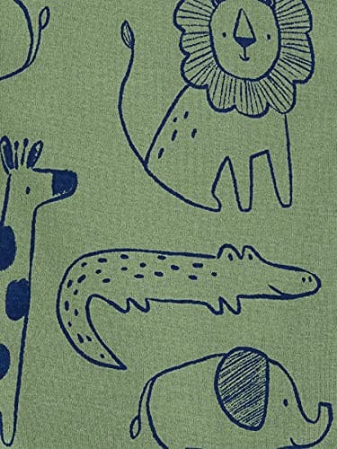 Simple Joys by Carter's Boys' 6-Pack Short-Sleeve Bodysuit, Olive, Alligator/Stripe, 18 Months — view 3