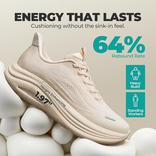 ALLSWIFIT Women's Slip On Walking Shoes Running Sneakers,Beige,7 — view 5