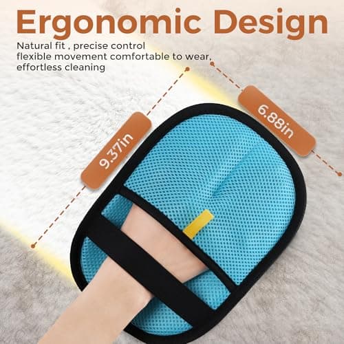 Blue Pet Hair Removal Gloves 2 Pack Reusable Pet Hair Remover for Dog Cat