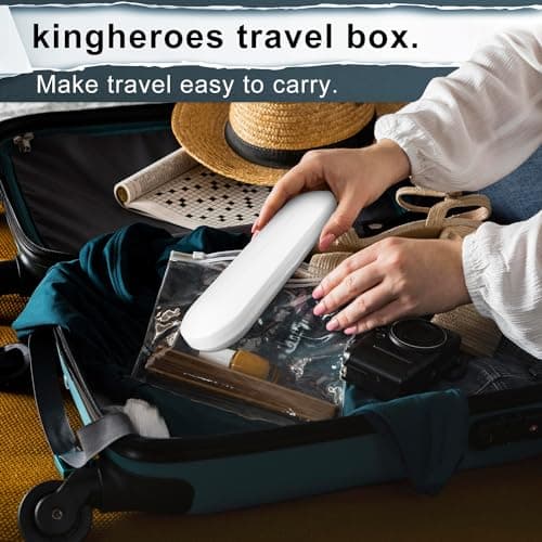 kingheroes Electric Toothbrush Set, Comes with 8 Brush Heads & Travel Case,4 Modes with 2 Minutes Built in Smart Timer, One Charge for 60 Days, 42000 VPM Motor (Black) — view 2
