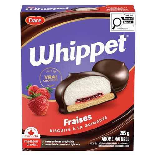 Whippet Strawberry - Chewy Marshmallow Filling, Soft Cookie Base, Sweet Centre Covered in Real Chocolate, Canadian, Peanut-Free, Dessert & Lunch Snacks, 285g — view 3