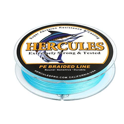 HERCULES Super Strong 300M 328 Yards Braided Fishing Line 30 LB Test for Saltwater Freshwater PE Braid Fish Lines 4 Strands - Blue, 30LB (13.6KG), 0.28MM — view 3