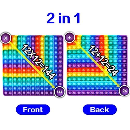 EK-Memory-fish Multiplication Game Table Digital Multiplication Board Game, Addition and Multiplication in One, Rainbow Dimple Fingertip Toy, Create Stress-Relieving Math Manipulation (1 Piece)