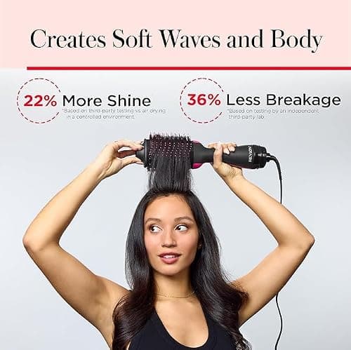 Revlon RVDR5222F One-Step Volumizer and Ionic Hair Dryer with Advanced Ionic Technology, Hot Air Brush, Less Frizz, 3 Heat/ 2 Speed Settings, Black — view 3