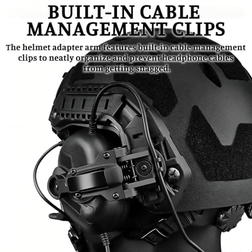 Tactical Shooting Headset with U94 PTT Noise Reduction & Sound Pickup Ear Protection，Dual-Use Helmet Compatible Design(Cb) — view 5