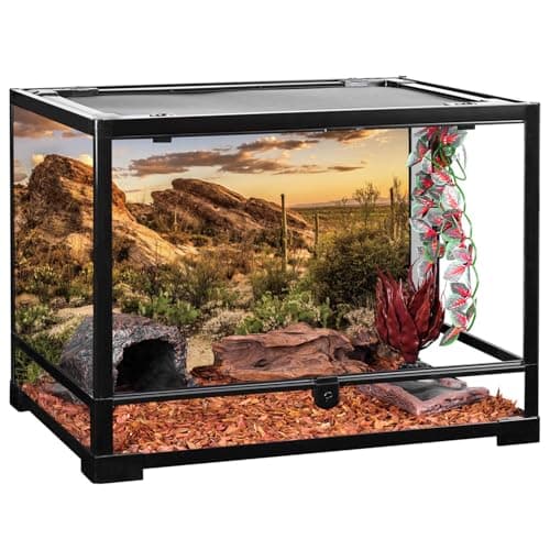 AWERT Reptile Habitat Background Blue Sky Oasis Cactus Sun and Desert Terrarium Background 72x18 inches Durable Polyester Background — view 3