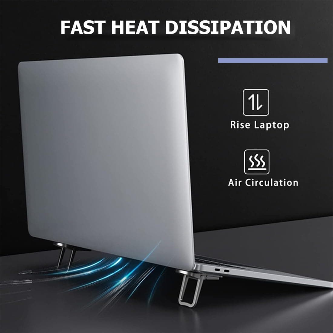 2 Pcs Portable Invisible Stand, Mini Aluminum Cooling Pad, Computer Keyboard Stands, Computer Keyboard Stand, Ergonomic and Lightweight Desktop Stands — view 3