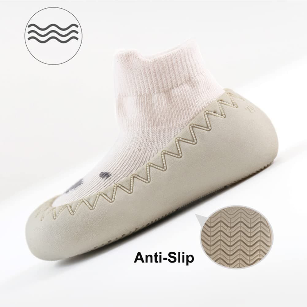 Toddler Sock Shoes Cute Baby First Walking Shoes Soft Sole with Grips for Boys Girls — view 5