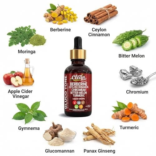 Clean Nutra Berberine with Ceylon Cinnamon Supplement Liquid Drops + Bitter Melon Extract, Glucomannan, Gymnema, Chromium, Turmeric, Organic Panax Ginseng, Moringa — view 3