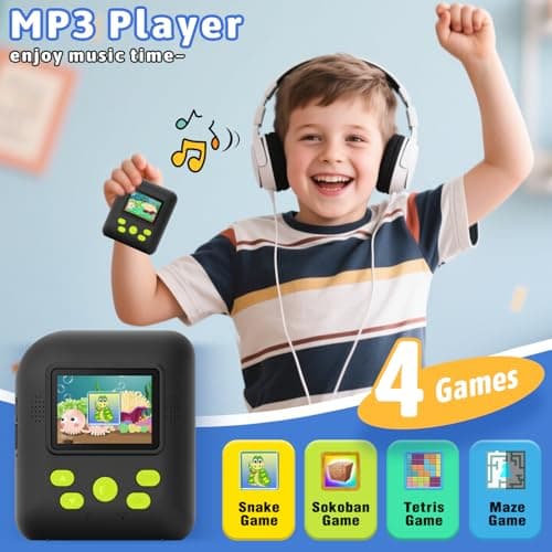Okaloka Kids Instant Print Camera Toys,1080P HD Toddler Digital Video Camera,Christmas Birthday Gifts for Girls Boys Age 3-12 Year Old - 32G SD Card Included (Black) — view 4