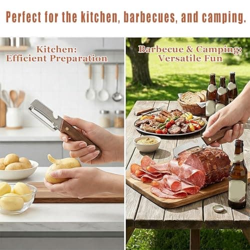 2PCS Multi-Functional Vegetable Peeler for Kitchen, 2 in 1 Premium Vegetable Peeler with Handle and Bottle Opener, Stainless Steel Fruit Peeler, Effortless Peeling for Apple, Potato, Pumpkin, Papaya — view 3