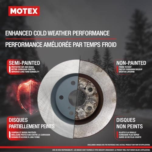MOTEX Front Disc Brake Kit with Ceramic Pads for 2009-2019 Toyota Corolla, 2009-2013 Matrix, 2008-2014 Scion xD, 2009-2010 Pontiac Vibe (with 275mm Rotor) — view 2