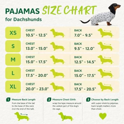 Classic Star Design Dachshund Pajamas for Dogs, Perfect Stretch Stitching Dog Pajamas Dachshund Clothes, Dog Onesie for Weiner Dog, Dog Pjs & Surgical Costumes Suit for Mini Weenie, S — view 2