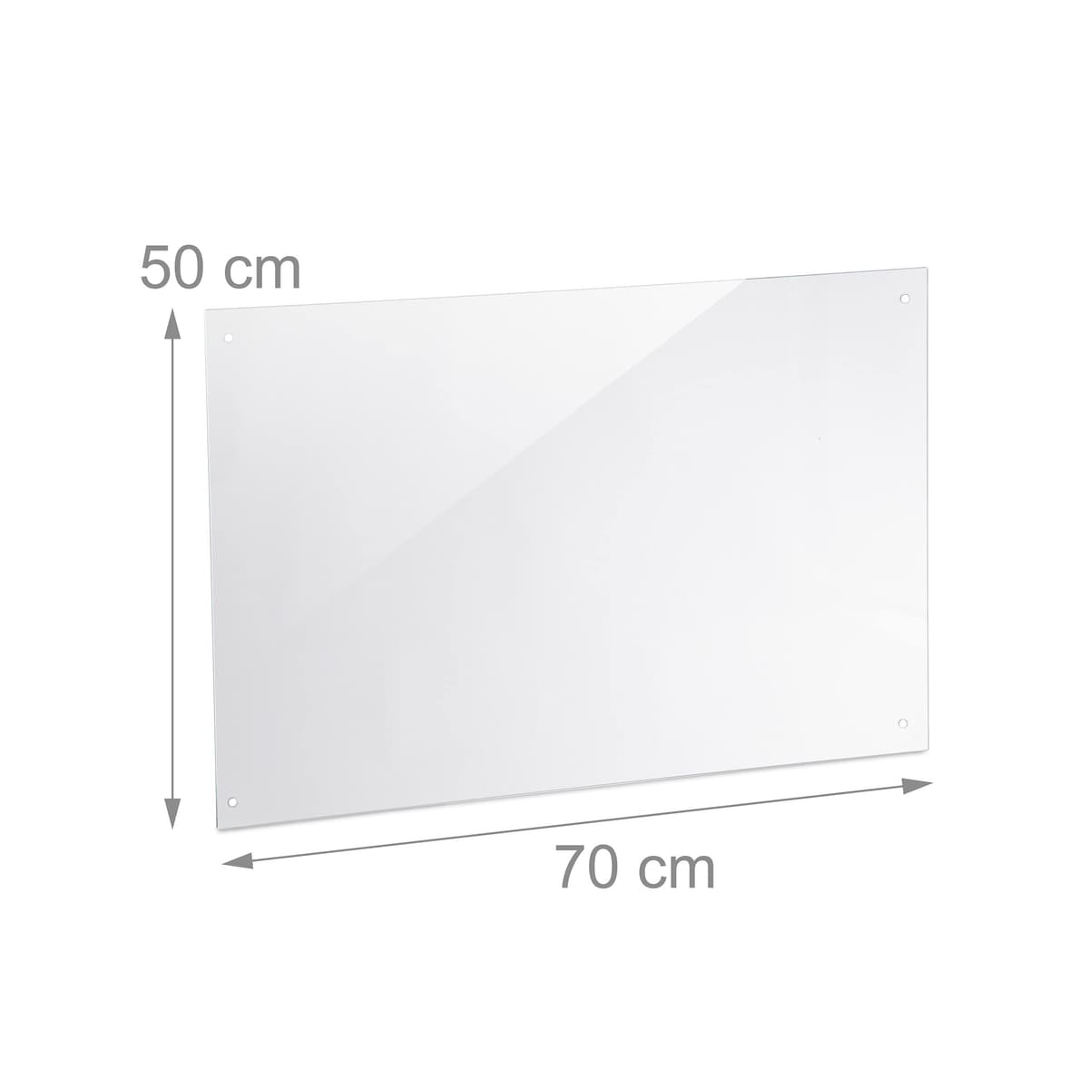 Relaxdays Panel Antisalpicaduras Cocina Pared, Protector Salpicaduras, Cristal Templado, 1 Ud, 70 x 50 cm, Transparente — view 4