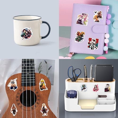 55pcs Demon Anime Slayer‌ Stickers for Teens, Teen-Age Hot Cartoon Sticker for Water Bottle,Laptop,Waterproof Vinyl Decals for Teen Adult Party Supply Favor Decor(Colourful-A) — view 3