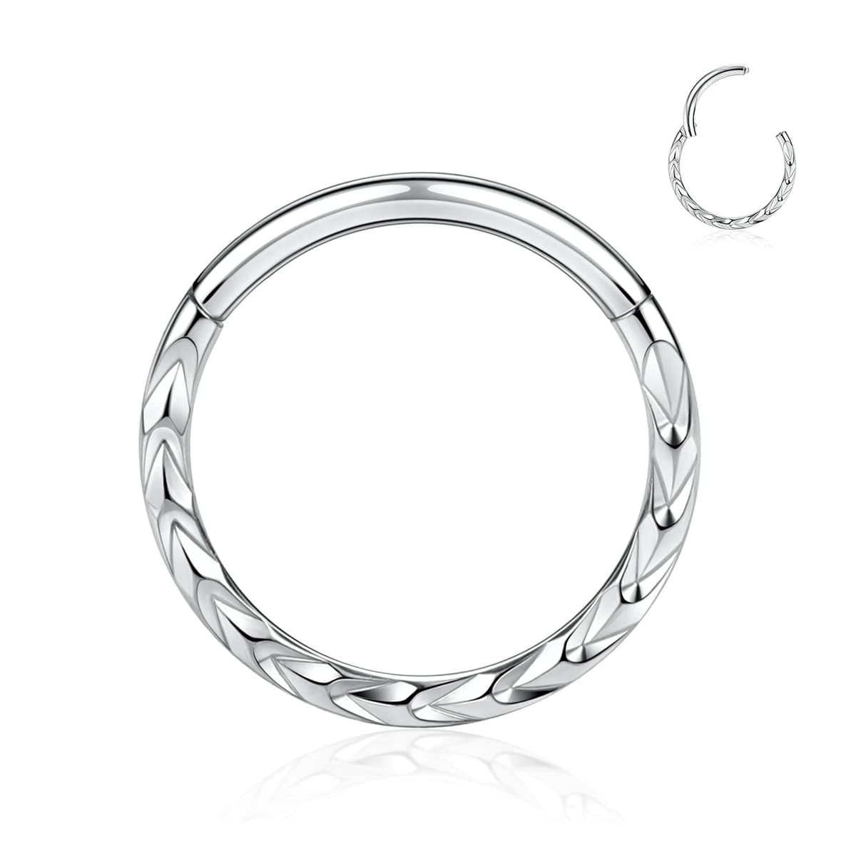 AROWRO 16G Stainless Steel Septum Clicker Daith Earrings Daith Rook Tragus Helix Cartilage Lobe Septum Piercing Jewelry Snake/Pyramid/Arrow/Star Design Hinged Segment Ring