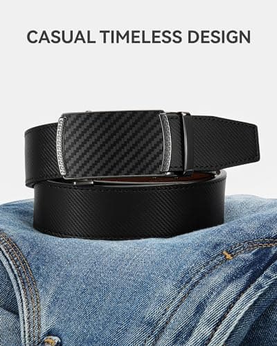 CHAOREN Mens Belt Leather Ratchet Belt - Customizable Fit, Effortless Style (35mm) — view 4