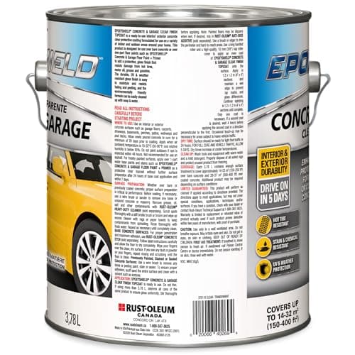Rust-Oleum EpoxyShield Concrete & Garage Clear Finish Topcoat, Gloss, Interior & Exterior, 3.78 L — view 3
