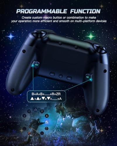 Voyee Switch Controller, LED Star Wireless Pro Controllers Compatible with Switch 2/Lite/OLED, Multi-Platform Windows PC with 9 Colors RGB Lights/Programmabele/Vibration/Turbo/Wakeup — view 3