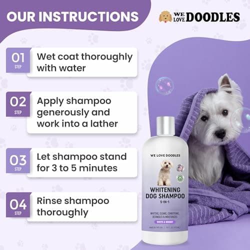 Whitening Dog Shampoo | Made in USA | Brightening Dogs Fur | White & Bright Hair | Removes Stains & Discoloration [We Love Doodles] — view 3