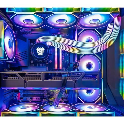 HYPER CYBER Quantum Gaming PC Desktop Computer, AMD Ryzen 7 7800X3D, Radeon RX 9060 XT, 64GB DDR5, 1TB SSD, 360 LCD Liquid Cooler, Windows 11 Home, RGB Lighting, Ready to Use — view 6