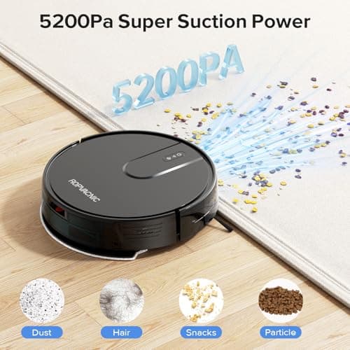 ROPVACNIC Robot Vacuum Cleaner Robot Vacuum and Mop Combo with 5200Pa Suction, Personalized Cleaning Adjustments, Self-Charging Robotic Vacuum Cleaner, Advanced Obstacle Avoidance — view 2