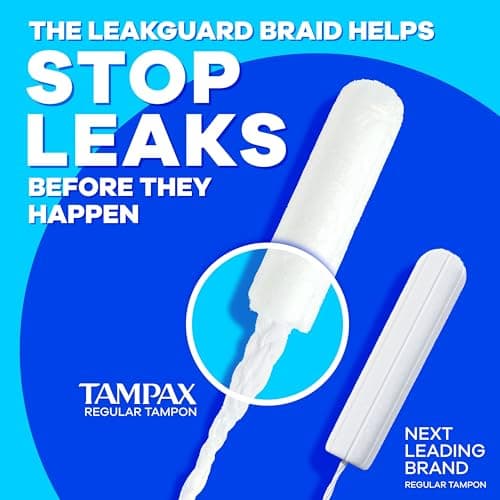 Tampax Pearl Tampons, with LeakGuard Braid, Super Plus Absorbency, Unscented, 50 Count — view 3
