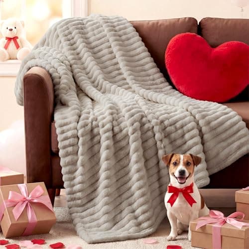 Bedsure GentleSoft Beige Throw Blanket for Couch - Teacher Appreciation Graduation Gifts Birthday Gifts for Women Her, Cozy Fleece Blankets for Women, Small Plush Fuzzy Throws for Girls, 50x60 Inches