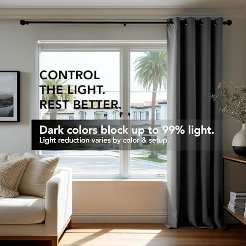 Deconovo Blackout Curtains 2 Panels – 63 Inches Long Thermal Insulated, Soundproof, Energy-Saving, OEKO-TEX Certified, Noise-Reducing Drapes for Bedroom & Living Room Curtains – 42x63 Inch, Dark Grey — view 3