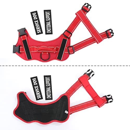 voopet Service Dog Harness, Emotional Support Pet Vest Harness, Reflective Breathable and Adjustable No-Pull ESA Dog Harness for Small Medium Large Dogs (with 4 PCS Removeable Tags) — view 3