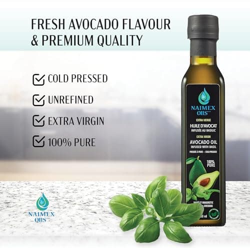 Naimex Oils- 100% Pure Avocado Oil, Extra Virgin, Cold pressed, 100% Natural, 250 ml (Basil Infused) — view 3