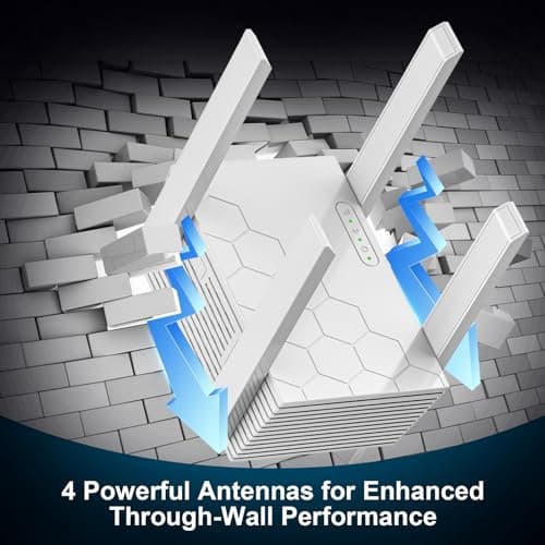 WiFi Extender Signal Booster Dual Band 5.8GHz & 2.4GHz, Covers Up to 10200 Sq.ft, Easy Setup Wireless Repeater for Home Office with One Ethernet Port — view 3
