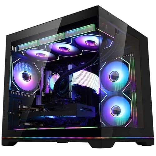 HELLOLAND Ocean Park Gaming PC Desktop- AMD Ryzen 7 9800X3D 8-Core 4.7GHz- RX 9070 XT 16GB- 32GB DDR5 6000MHz RAM-1TB PCIe SSD- 850W PSU- 360mm AIO & APP RGB Fan Control- WiFi + BT - Win 11 -Black