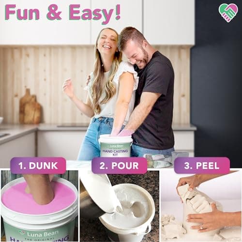 Luna Bean Hand Casting Kit – The Original Hand Mold Kit for Couples – Gifts for Him and Her - Anniversary Engagement Birthday Gifts for Women Men Mom Wife Boyfriend Girlfriend Wedding Bridal Shower — view 3