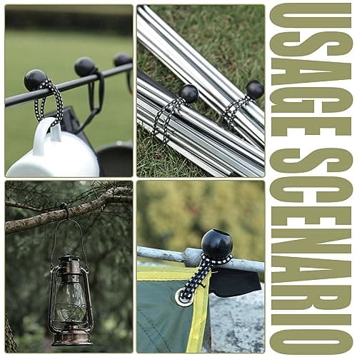 30 Pack Ball Bungee Cord, 6 Inch Heavy Duty Bungie Cord Balls Canopy Tarp Tie Down Bungee Balls for Camping, Tents, Cargo,Holding Wire and Hoses, Patio Umbrellas, Awning (Black) — view 6